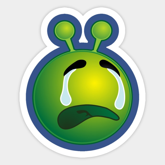 Funny Alien Monster ET Extraterrestrial Martian Green Man Emoji for Women, Men and Kids 18 Sticker by PatrioTEEism